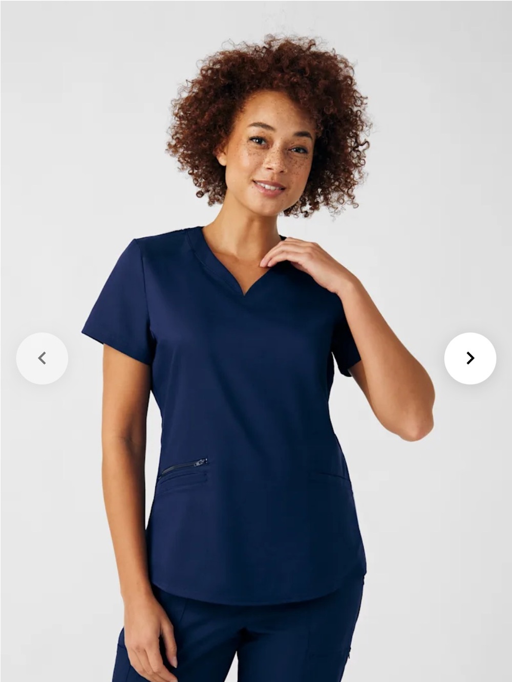 White Cross Vibe Navy blue Short-Sleeve V-Neck Medical Scrub Top medium